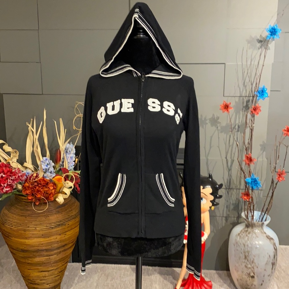 NWOT Guess Zip Up Logo Hoodie